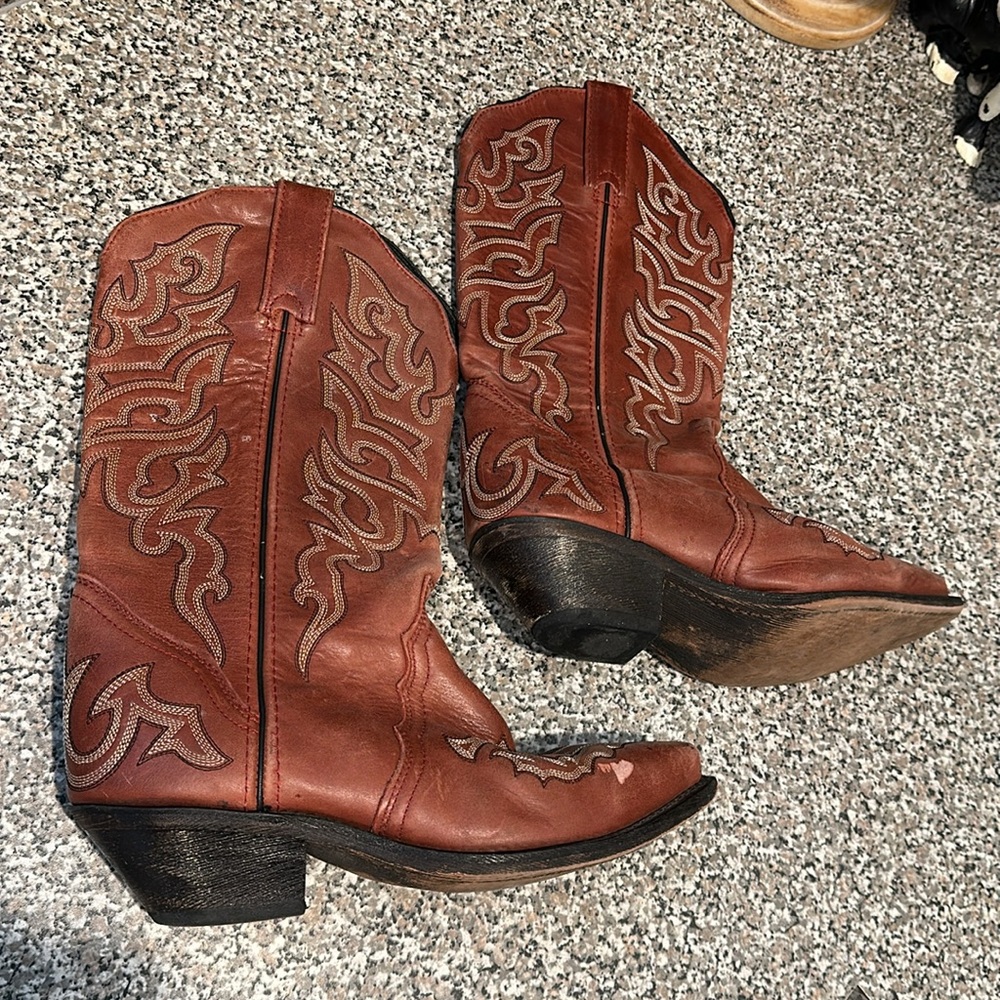 Vintage Leather Western Cowgirl Boots - Picture 3 of 8
